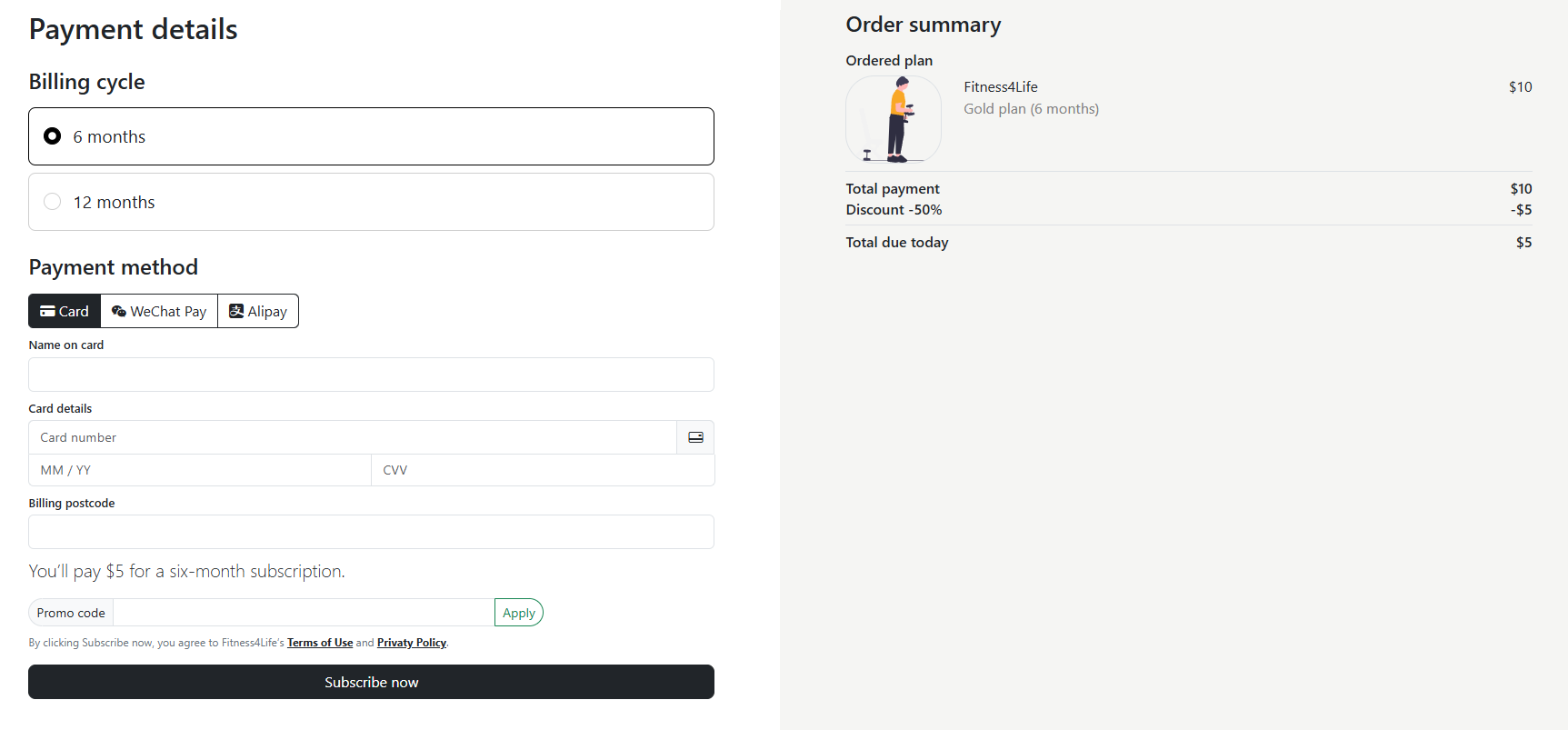 Patreon Checkout Page Clone